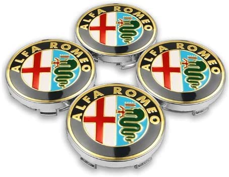 Nabendeckel 4 STÜCKE 60mm für Alfa Romeo 159 156 Giulietta Mito Giulia Spider Brera Car Rad Center Hub Cap Auto Styling Felgen Abdeckung Badge Emblem Aufkleber Radnabenkappen,C von WOAFEY