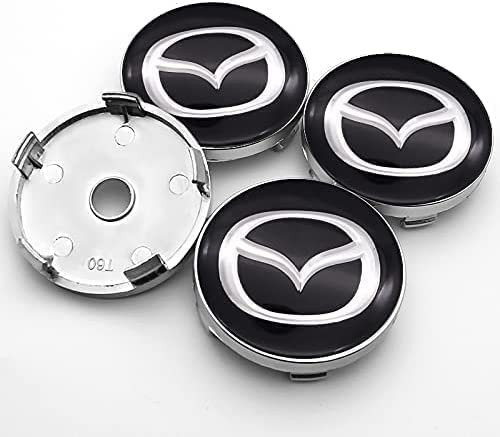 Nabendeckel 4 STÜCKE 60mm für Mazda- 2 3 6 MX-5 MX-30 CX-3 CX-8 CX-9 Car Rad Center Hub Cap Auto Styling Felgen Abdeckung Badge Emblem Aufkleber Radnabenkappen,A von WOAFEY