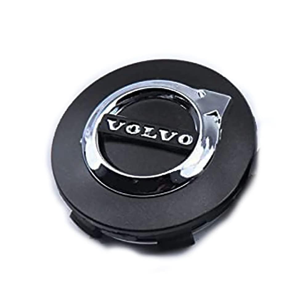 Nabendeckel 4 STÜCKE 65mm für Volvo V40 C40 S40 S60 C30 V60 S90 V90 V70 C70 Car Rad Center Hub Cap Auto Styling Felgen Abdeckung Badge Emblem Aufkleber Radnabenkappen,Black von WOAFEY