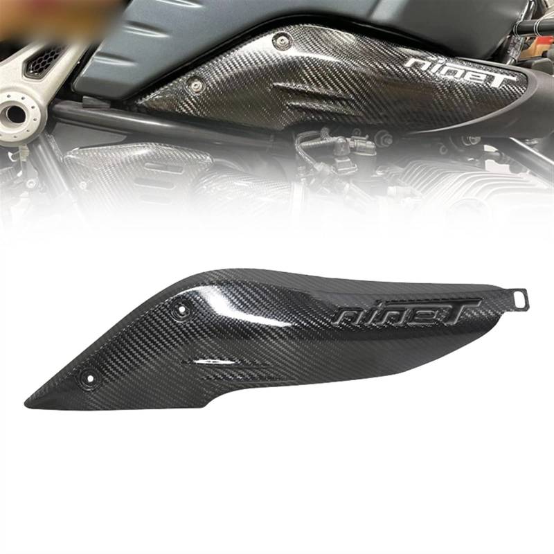 Auspuff Motorrad Für BMW R NINE T 2016-2020 RNINET R 9T Carbon Fiber Hinten Schalldämpfer Auspuffrohr Abdeckung Seitenverkleidung Hitzeschild Abdeckung Schutz (Color : With Black sticker) von WOBBLO