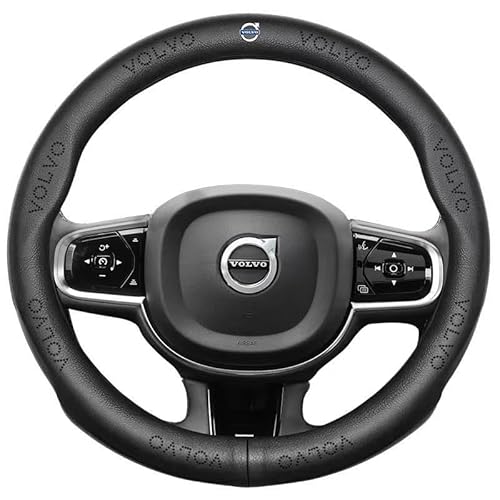 Auto Lenkradbezug für Volvo V40 2012-2020, Lenkradhülle Lenkradabdeckung Anti-Rutsch-Leder Steering Lenkradschoner Autozubehör Innenraum,A von WOBBLO