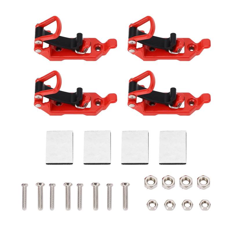 4 Sets Dachträger-Schaufelhalterung, robuste Mehrzweck-Metall-Gummi-Klemme, Montagehalterung für Dachträger, Boote, Werkzeug (Red) von WOHPNLE