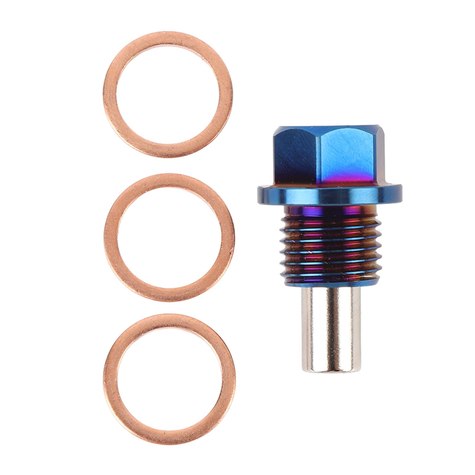 Magnetische Ölablassschraube M14 x 1,5 Ti-Legierung Motorölwanne Ablassmutter Schraube mit 3 Dichtungen für Fahrzeuge von WOHPNLE