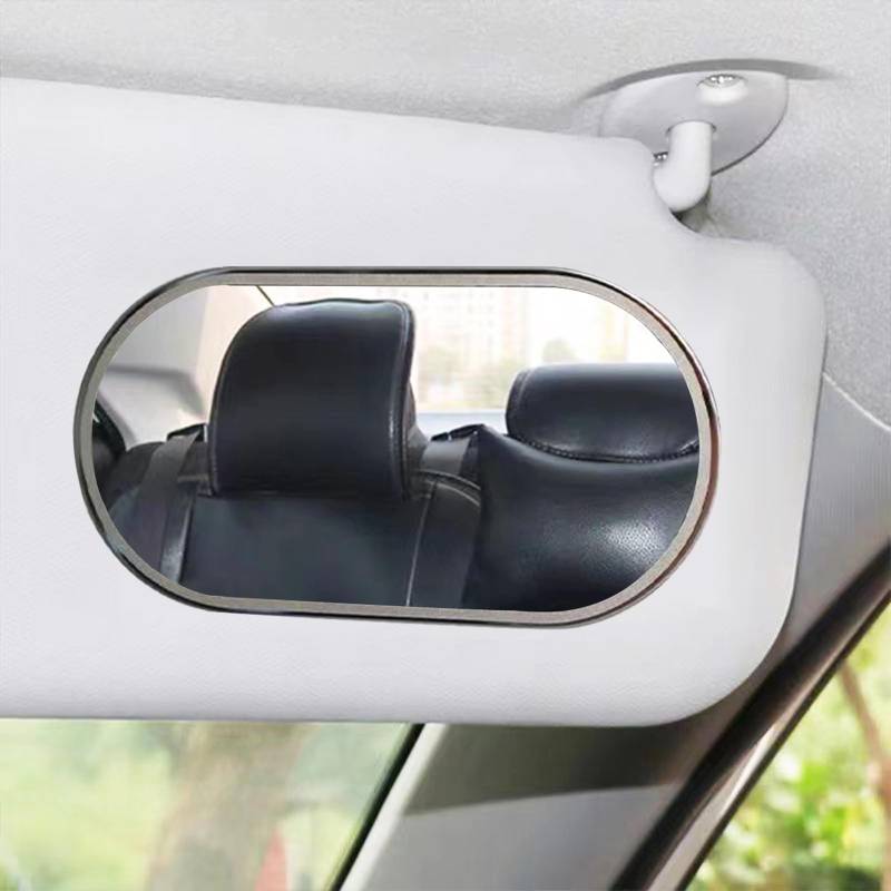 Auto Innenspiegel Styling Zubehör Auto Seatback Universal Spiegel Tragbar Selbstklebend Make-up Spiegel Auto Sonnenschutz Visier HD Edelstahl Spiegel von WOLAIYE