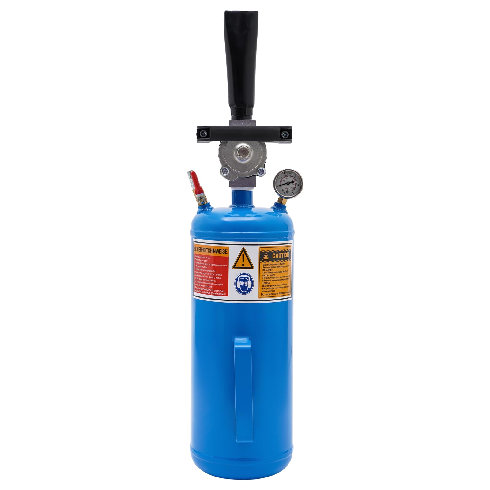 WOLEGM 8L Reifenbooster, 16 * 50cm Reifen-Booster Reifenfüller Booster mit Manometer Reifenbefüller 0,6-0,8Mpa für Motorräder und Elektrofahrzeuge, Blau von WOLEGM