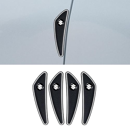 4Pcs Autotür-Antikollisionsaufkleber für Suzuki Kizashi Jimny Ignis Livio SX4 Swift Vitara, Karosserie-Kantenschutzverkleidung Kratzfestes Antikollisionszubehör,A Black von WOLEN