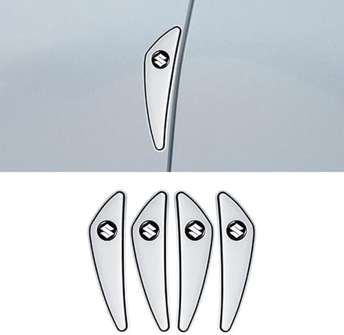 4Pcs Autotür-Antikollisionsaufkleber für Suzuki Kizashi Jimny Ignis Livio SX4 Swift Vitara, Karosserie-Kantenschutzverkleidung Kratzfestes Antikollisionszubehör,C White von WOLEN