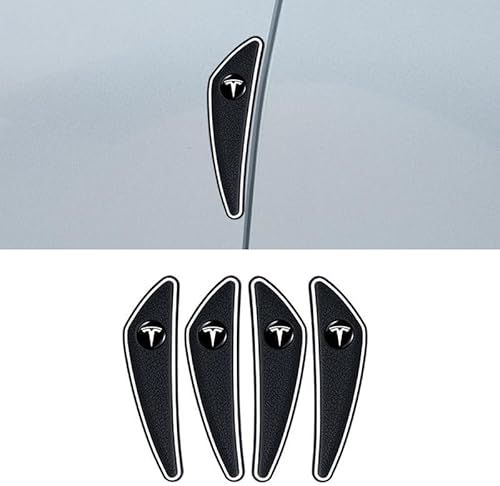 4Pcs Autotür-Antikollisionsaufkleber für Tesla Model 3 Model S Model X Model Y, Karosserie-Kantenschutzverkleidung Kratzfestes Antikollisionszubehör,A Black von WOLEN