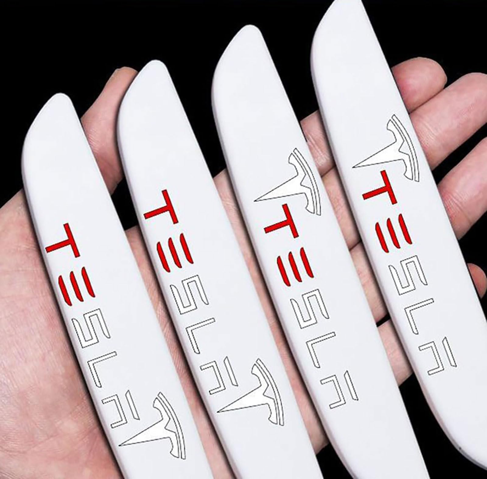 4Pcs Autotür-Antikollisionsaufkleber für Tesla Model 3 Model S Model X Model Y, Karosserie-Kantenschutzverkleidung Kratzfestes Antikollisionszubehör,B White von WOLEN