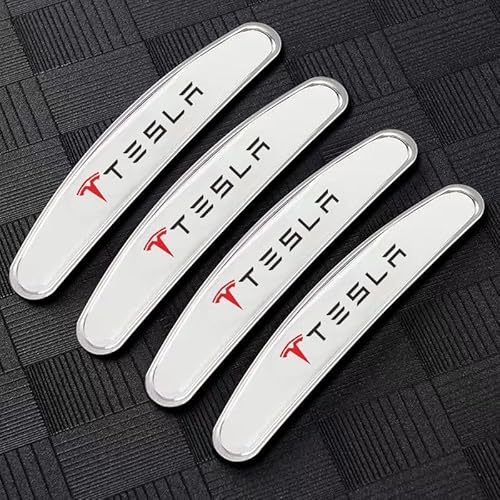 4Pcs Autotür-Antikollisionsaufkleber für Tesla Model 3 Model S Model X Model Y, Karosserie-Kantenschutzverkleidung Kratzfestes Antikollisionszubehör,B White von WOLEN