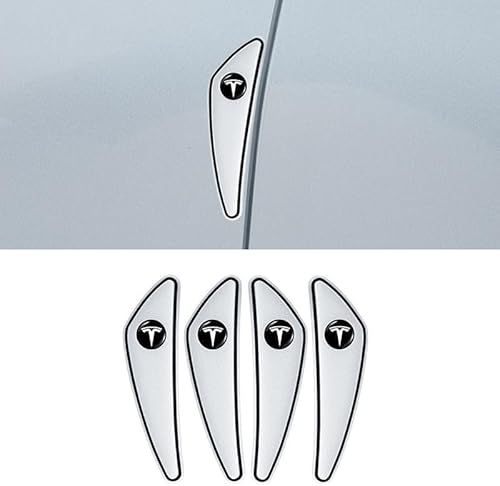 4Pcs Autotür-Antikollisionsaufkleber für Tesla Model 3 Model S Model X Model Y, Karosserie-Kantenschutzverkleidung Kratzfestes Antikollisionszubehör,C White von WOLEN