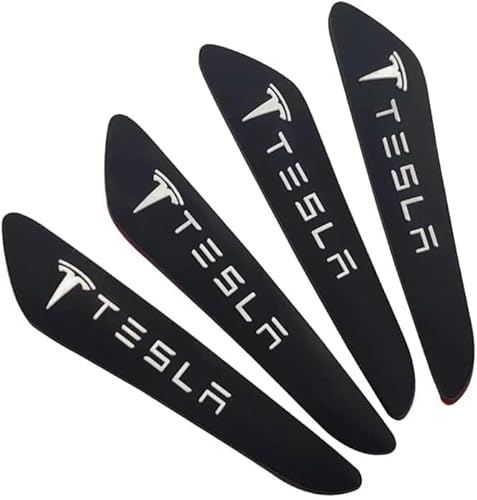 4Pcs Autotür-Antikollisionsaufkleber für Tesla Model 3 Model Y Model S Model X, Karosserie-Kantenschutzverkleidung Kratzfestes Antikollisionszubehör,A Black von WOLEN