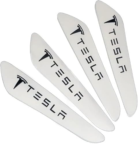 4Pcs Autotür-Antikollisionsaufkleber für Tesla Model 3 Model Y Model S Model X, Karosserie-Kantenschutzverkleidung Kratzfestes Antikollisionszubehör,B White von WOLEN