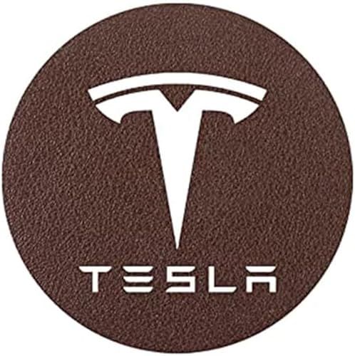 WOLEN 2Pcs Auto Untersetzer für Tesla Model 3 Model X Model S Model Y, Silikon Anti-Rutsch Getränkehalter Untersetzer Wasserdicht Becherhalter,B Brown von WOLEN