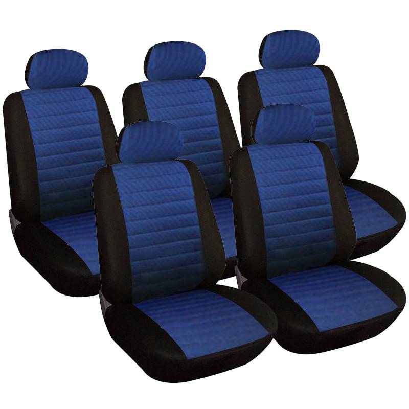 WOLTU Sitzbezüge Auto Einzelsitzbezug universal Größe, 5er Set, schwarz/blau von WOLTU