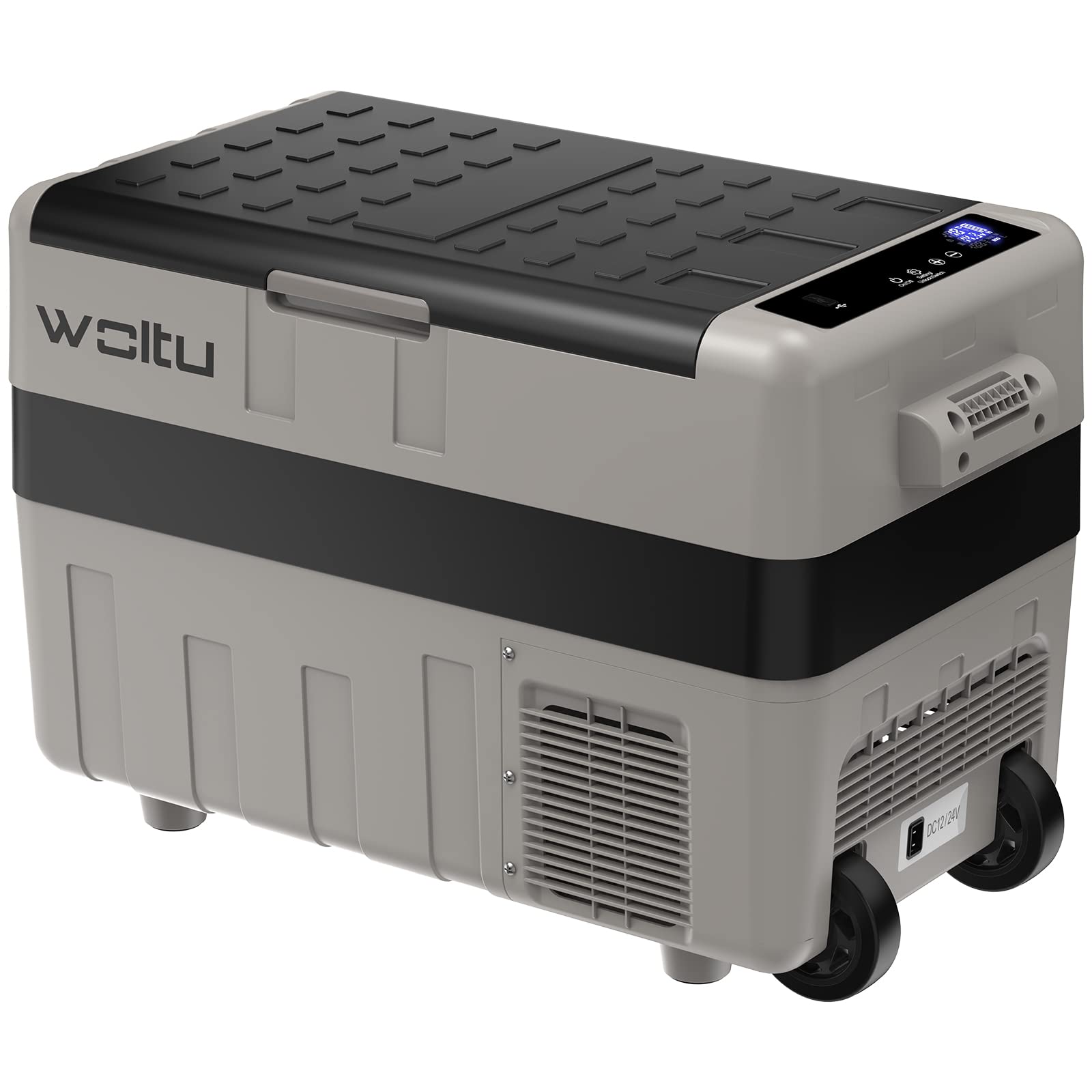 WOLTU Kompressor Kühlbox Auto 40L, 12V 230V Elektrische Camping Kühlbox Groß mit Gefrierfach, Dual Zone Kühlschrank mit USB, Kühltruhe Mini Gefrierbox für LKW, Strand, Picknick, Summer Saver, Grau von WOLTU