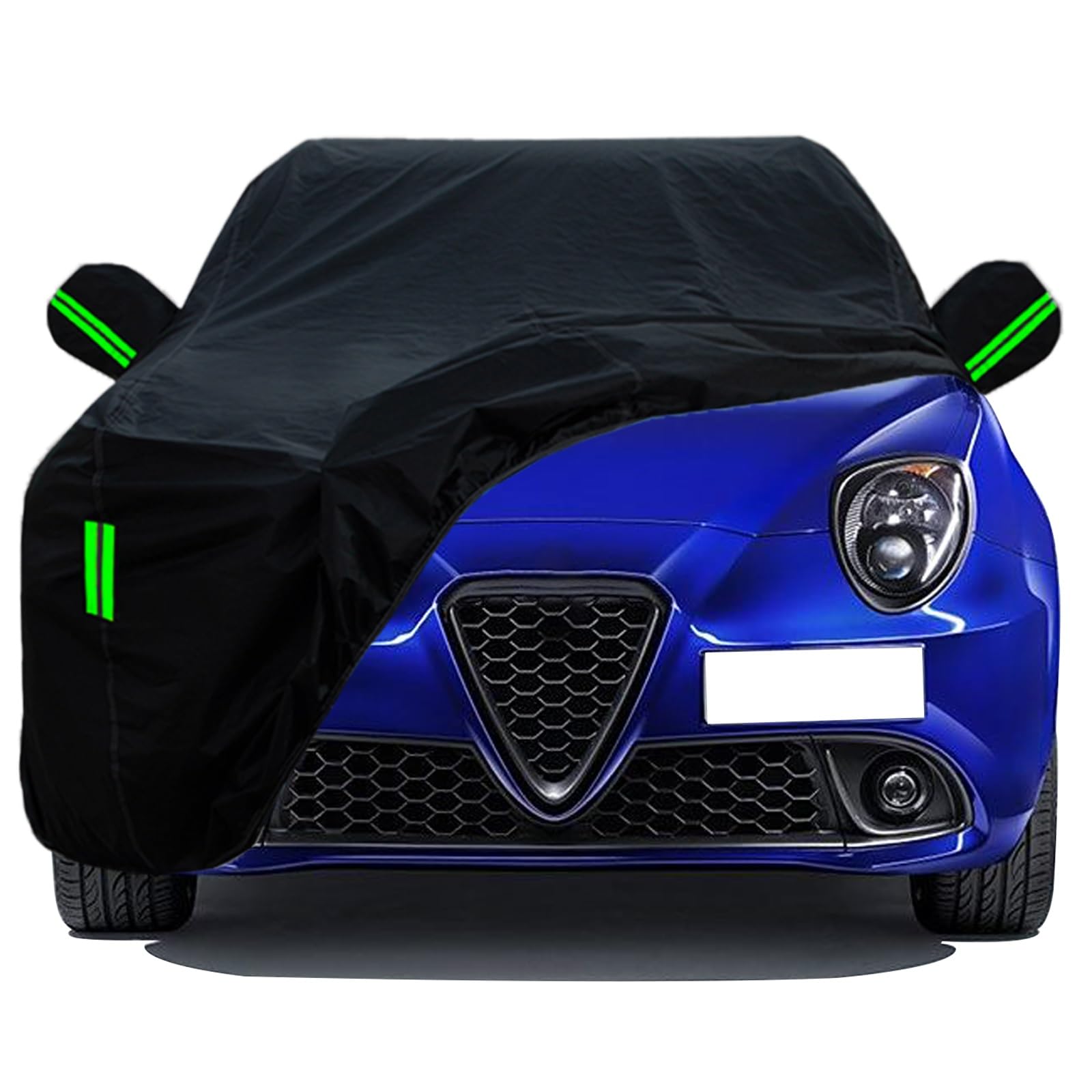 Allwetter-Autoabdeckung Wasserdicht, for Alfa Romeo MiTo Autoabdeckung, 190T Oxford-Stoff Autoabdeckung, UV-beständig Vollständiger Außenschutz for Den Außenbereich von WOLWES