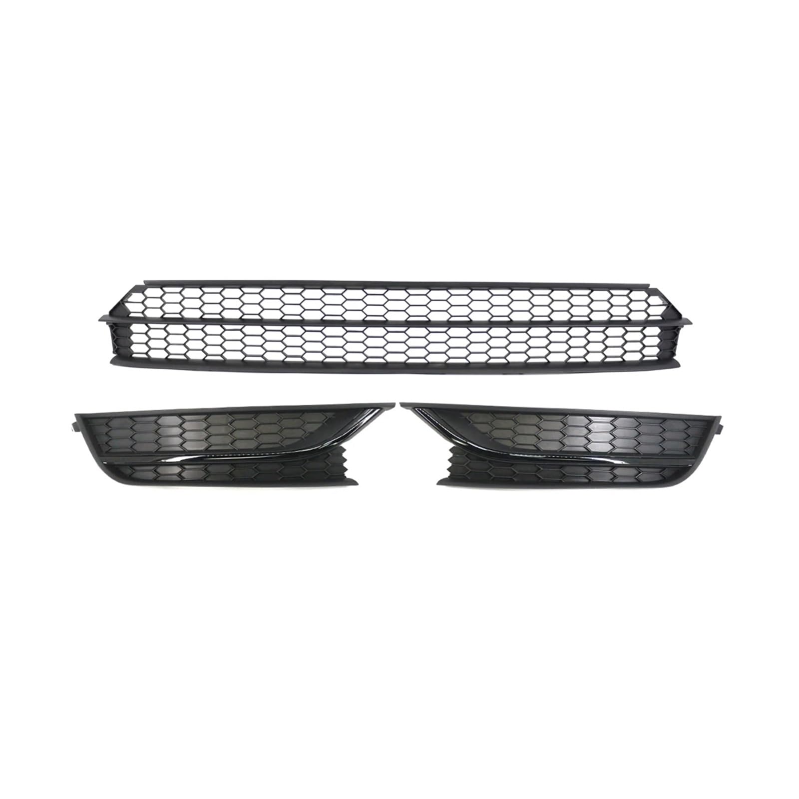 1 Paar Auto-Frontstoßstange, Nebelscheinwerfer, Lüftungsgitter, Grill-Abdeckung, kompatibel for VW Passat 2012 2013 2014 2015, ABS, Schwarz, 561853667(3 PCS Gloss Black) von WONOWDQF