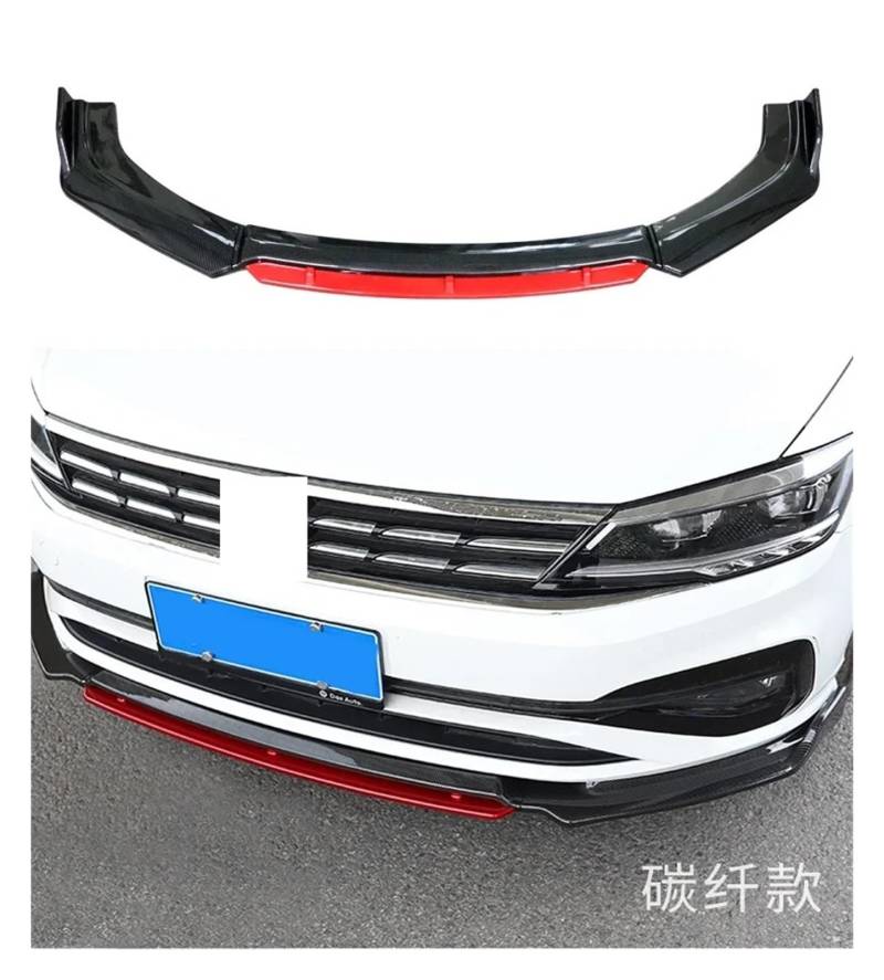 4PCS Frontschürze Lippe Kompatibel for Mitsubishi Lancer 2008-2017 Spoiler Splitter Diffusor Body Kit Guards Universal fit Auto Zubehör(Carbon Look Red) von WONOWDQF