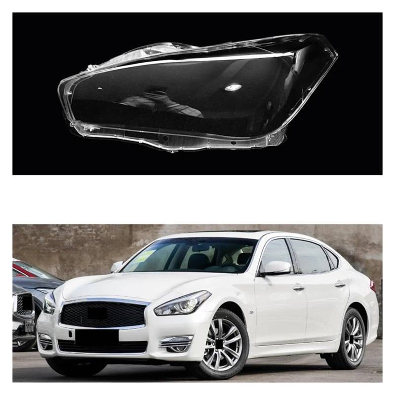 Auto Front Scheinwerfer Glas Scheinwerfer Transparent Lampenschirm Lampe Shell Auto Objektiv Abdeckung Kompatibel for Infiniti Q70 2015 2016 2017 2018 2019(Left) von WONOWDQF