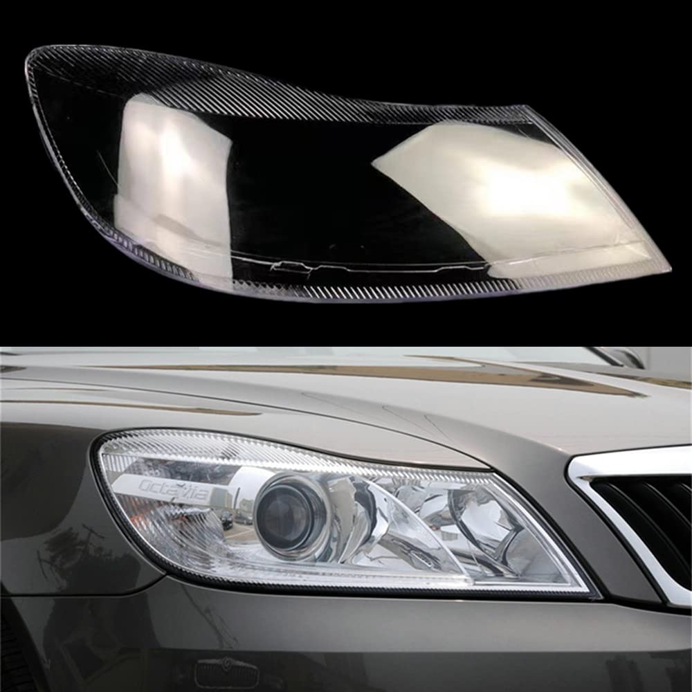 Auto-Frontglaslinse, Lampenschirmschale, kompatibel mit Skoda Octavia 2010 2011 2012 2013 2014, transparente Auto-Lichthülle, Scheinwerferabdeckung(Right) von WONOWDQF