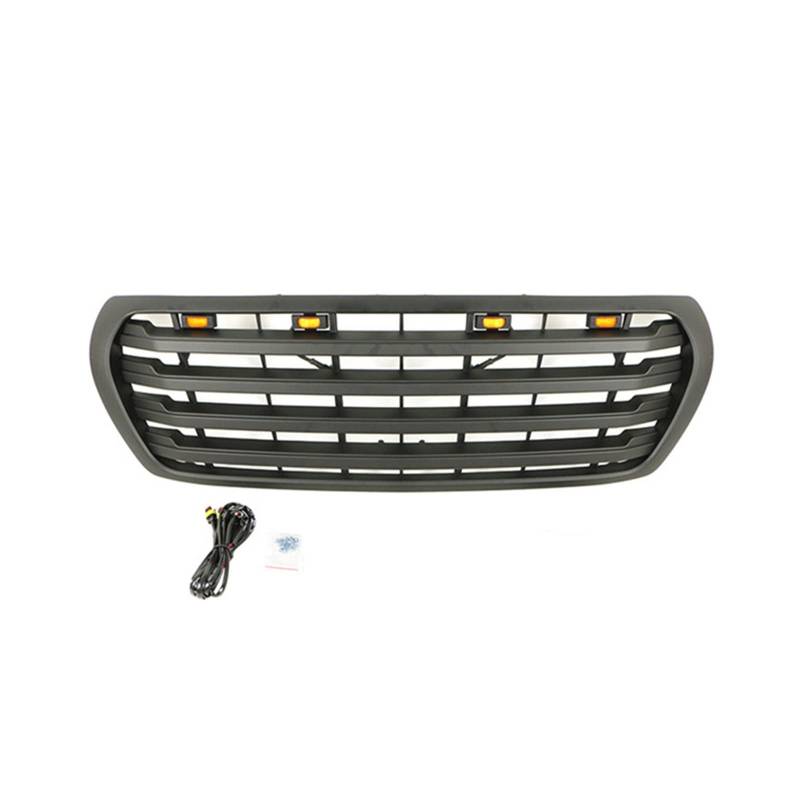 Auto-Frontgrills, Renngrill mit Buchstaben/LED-Leuchten, Umrüstung der äußeren Auto-Styling-Teile, kompatibel mit Toyota Land Crusier LC200 2007–2015(with Light) von WONOWDQF