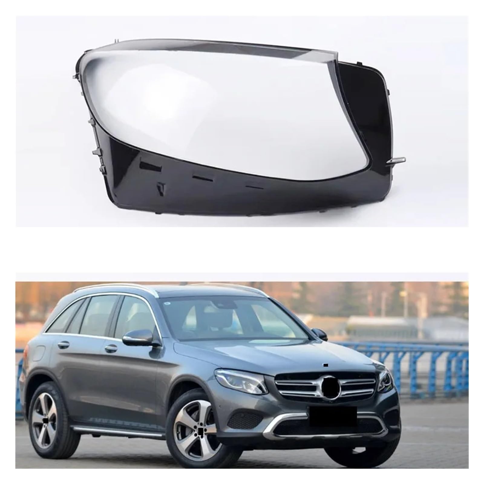 Auto-Frontscheinwerfer-Abdeckung, Lampenschirm, Lampenabdeckung, Glasschale, kompatibel mit Mercedes Benz GLC-Klasse W253 X253 GLC200 GLC260 GLC300 2016~2019(Left and Right) von WONOWDQF