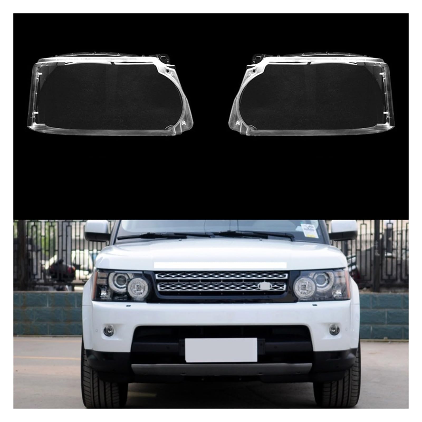 Auto-Frontscheinwerferlinse, Ersatz-Autoschale, kompatibel mit Land Rover Range Rover Sport Edition 2010 2011 2012 2013, Scheinwerfer-Lampenschirm(Left) von WONOWDQF