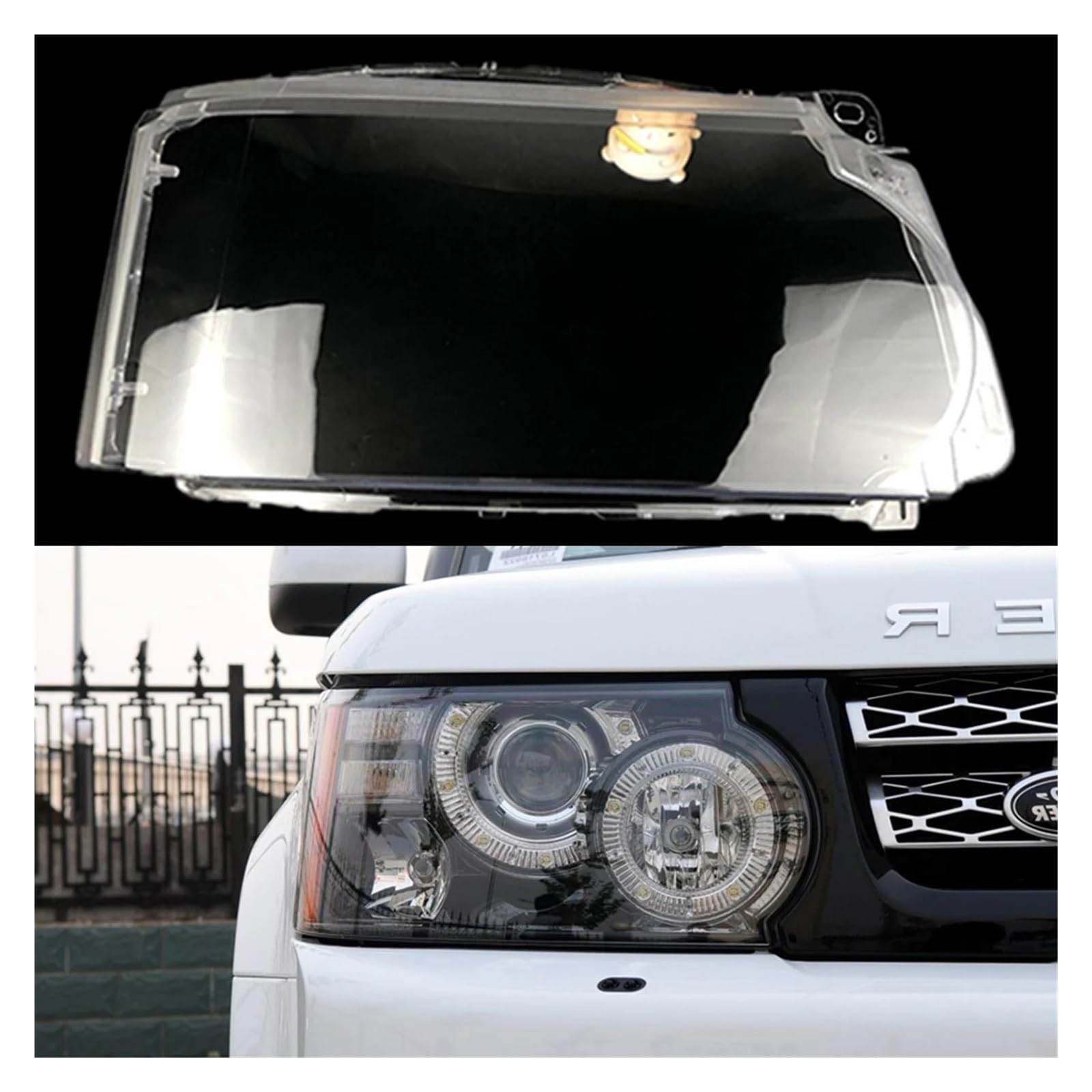 Auto-Lichtkappen, kompatibel mit Land Rover Range Rover Sport 2010 2011 2012 2013, Auto-Scheinwerferabdeckung, transparente Lampenschirm-Glaslinsenschale(Right) von WONOWDQF