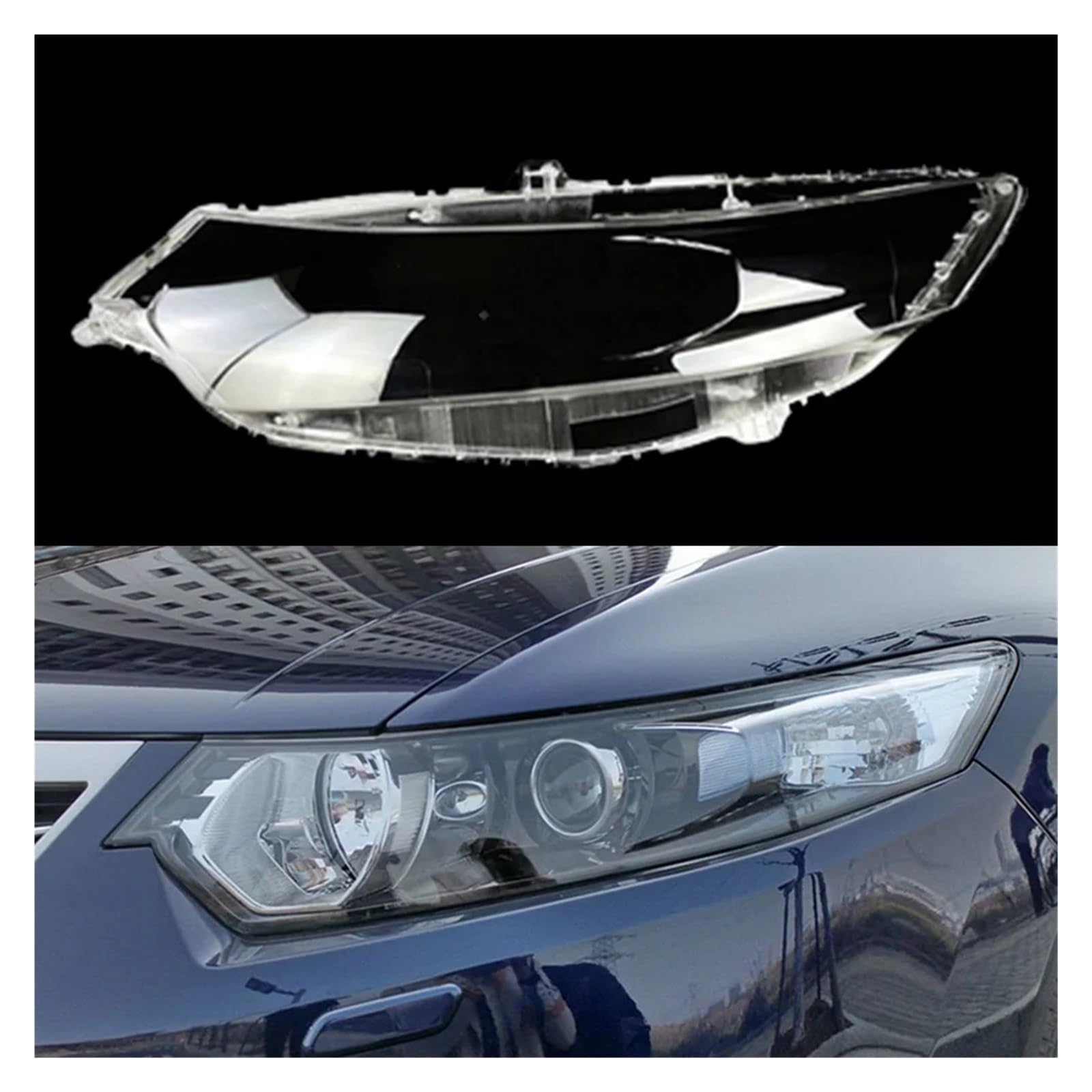 Auto-Lichtkappen Kompatibel for Honda Spirior 2009 2010 2011 2012 2013 Auto-Lampenschirm Lampenschirm Frontscheinwerferabdeckung Glaslinsenschale(Left) von WONOWDQF