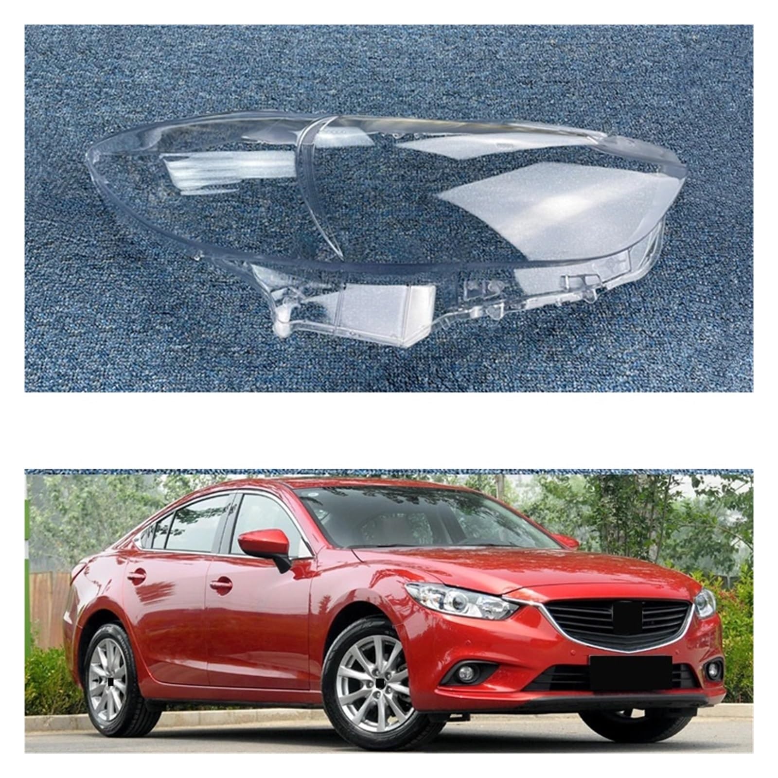 Auto Objektiv Glas Licht Lampe Scheinwerfer Shell Kompatibel for Mazda 6 Atenza 2013 2014 2015 2016 Auto Transparent Lampenschirm Scheinwerfer Abdeckung(Left) von WONOWDQF