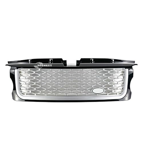 Auto-Renngrills Kompatibel for Land Rover Range Rover Sport 2005-2009 L320 Frontstoßstangengrill Autozubehör(Black Silver Silver) von WONOWDQF