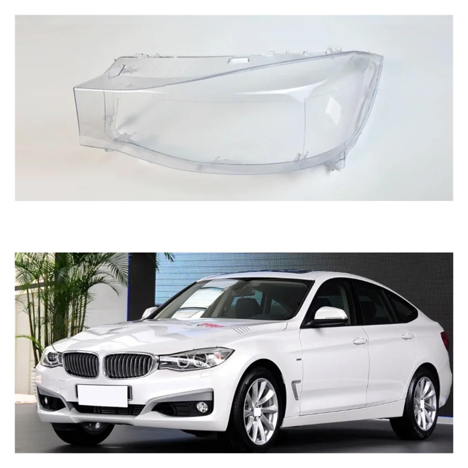 Auto-Scheinwerferlinse kompatibel for BMW 3er GT F34 2013 2014 2015 2016 Scheinwerferabdeckung Lampenschirme Shell Ersetzen Sie das Originalglas(Left) von WONOWDQF