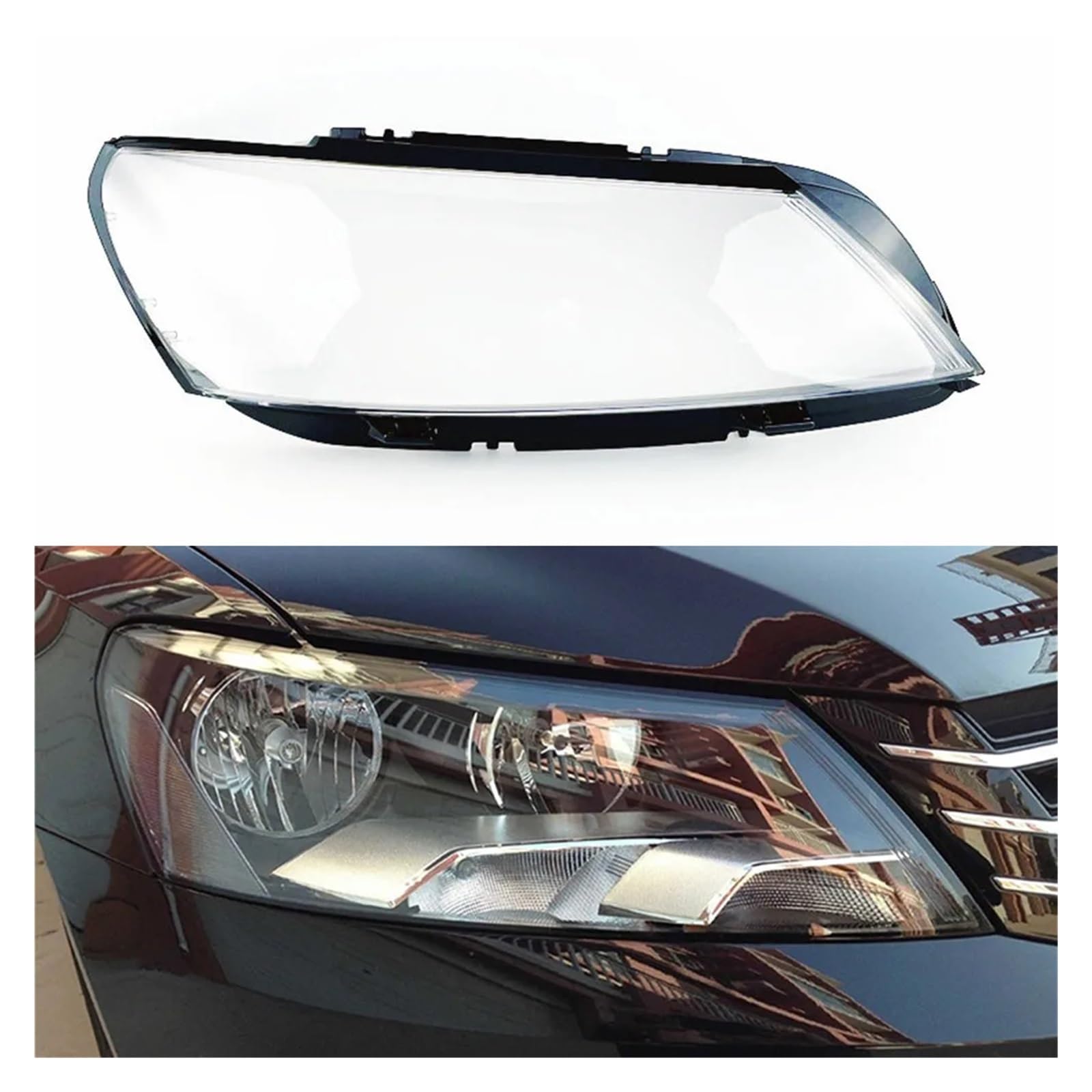 Autoscheinwerfer-Scheinwerfer-Lichtglaslinse, Auto-Shell-Abdeckung, Lampenschirm, kompatibel mit VW Passat B7 2011 2012 2013 2014 2015(Right) von WONOWDQF