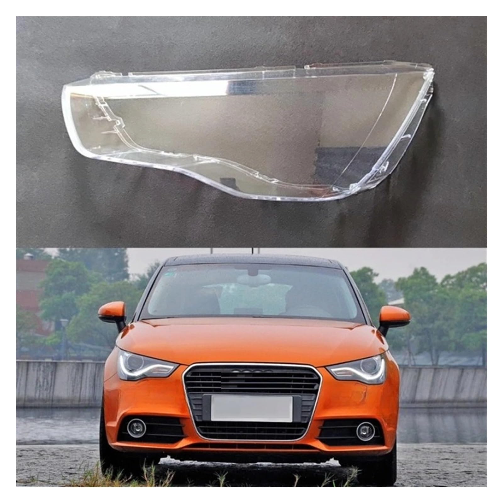 Autoscheinwerferlinsenschale, transparenter Lampenschirm, Scheinwerferabdeckung, ersetzt den originalen Glaslampenschirm, kompatibel mit Audi A1 2011 2012 2013 2014(Left and Right 2 Pcs) von WONOWDQF