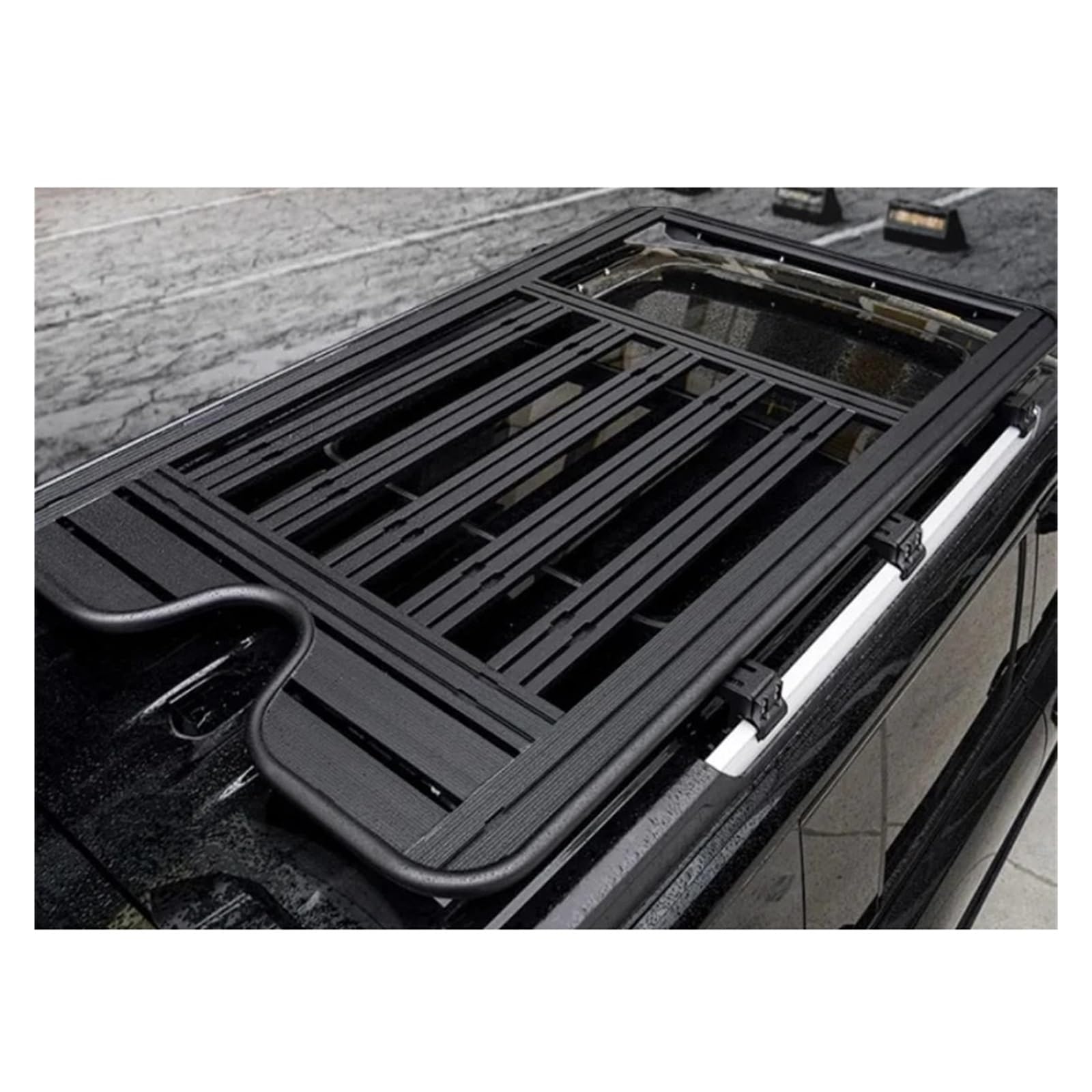 Dachträger kompatibel for Jetour Traveller T2 2023+, umgebaute Offroad-Gepäckplattform mit Schiebedach, Externe Autodekoration, Zubehör(Four Bracket) von WONOWDQF