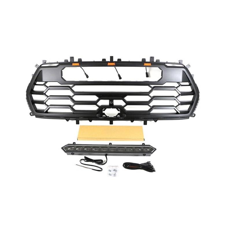 Einfach zu installierender ABS-Kühlergrill, kompatibel mit Toyota Sequoia 2022-2023, modifizierter Kühlergrill mit Lichtleiste(with Lamp Strip) von WONOWDQF