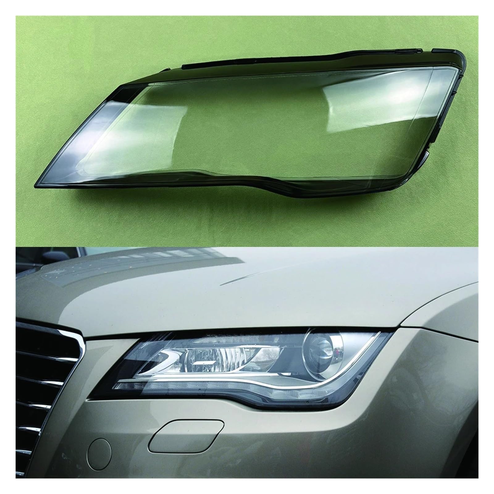 Kompatibel for Audi A7 RS7 2011 2012 2013 2014 Autoscheinwerfer-Lampenkappen, Scheinwerferschale, transparenter Lampenschirm, Lampenabdeckung, Scheinwerferabdeckung(Left) von WONOWDQF