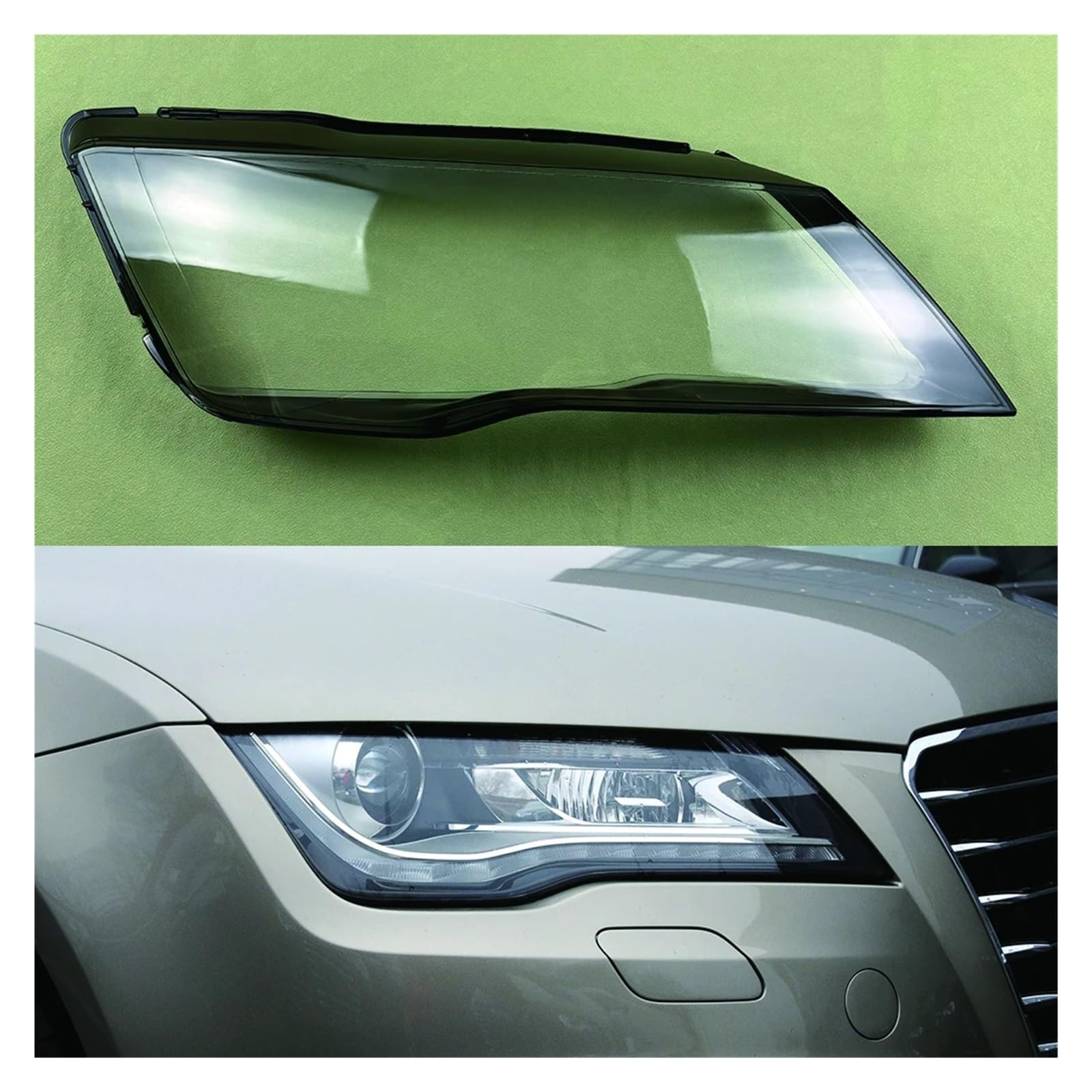 Kompatibel for Audi A7 RS7 2011 2012 2013 2014 Autoscheinwerfer-Lampenkappen, Scheinwerferschale, transparenter Lampenschirm, Lampenabdeckung, Scheinwerferabdeckung(Right) von WONOWDQF