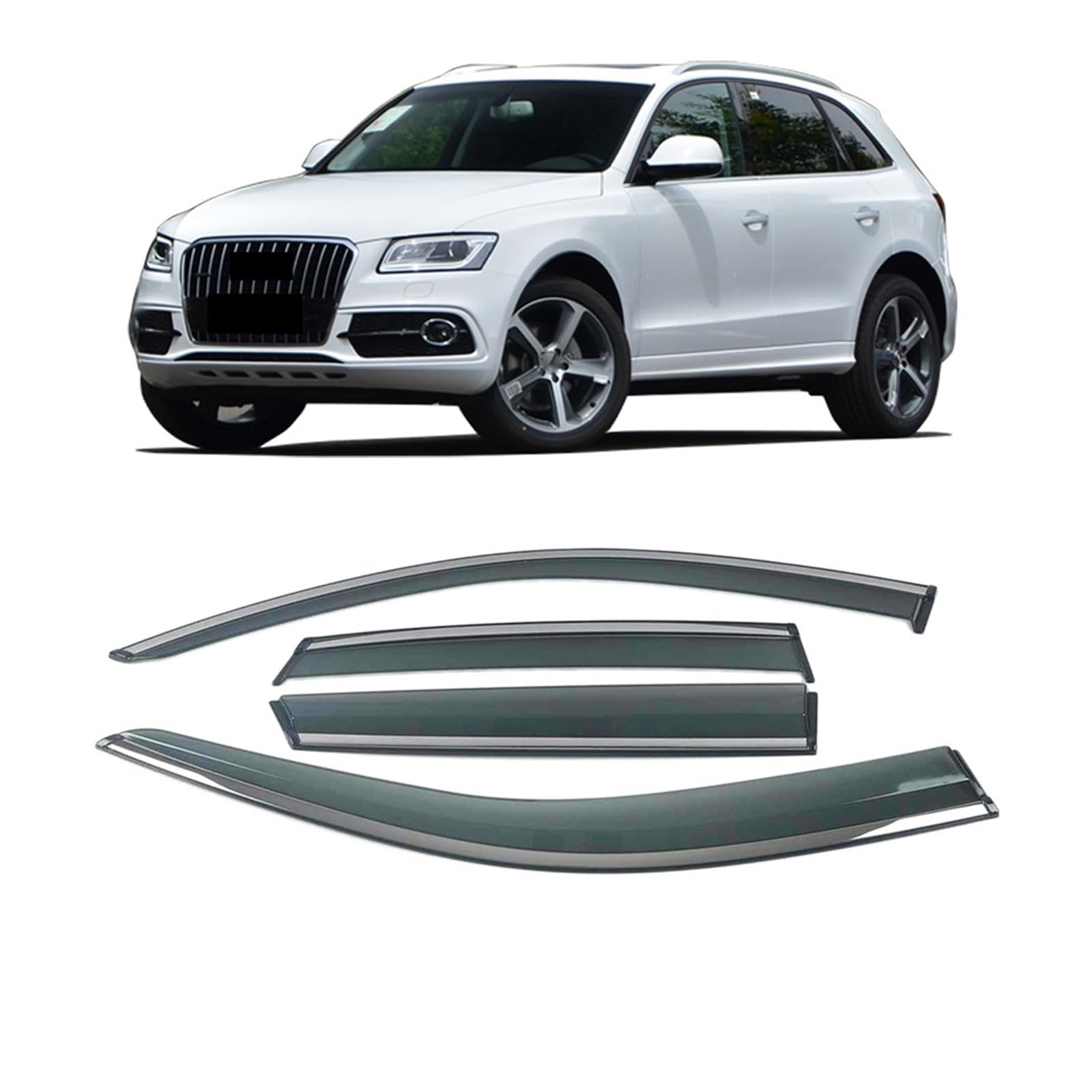 Kompatibel for Audi Q3 8U Q3 F3 Q5 8R 2008–2023, Autofenster, Sonne, Regen, Schatten, Visiere, Schutzschild, Schutz, Zieraufkleber, Außenzubehör(for Q5 8R 2008-2016) von WONOWDQF