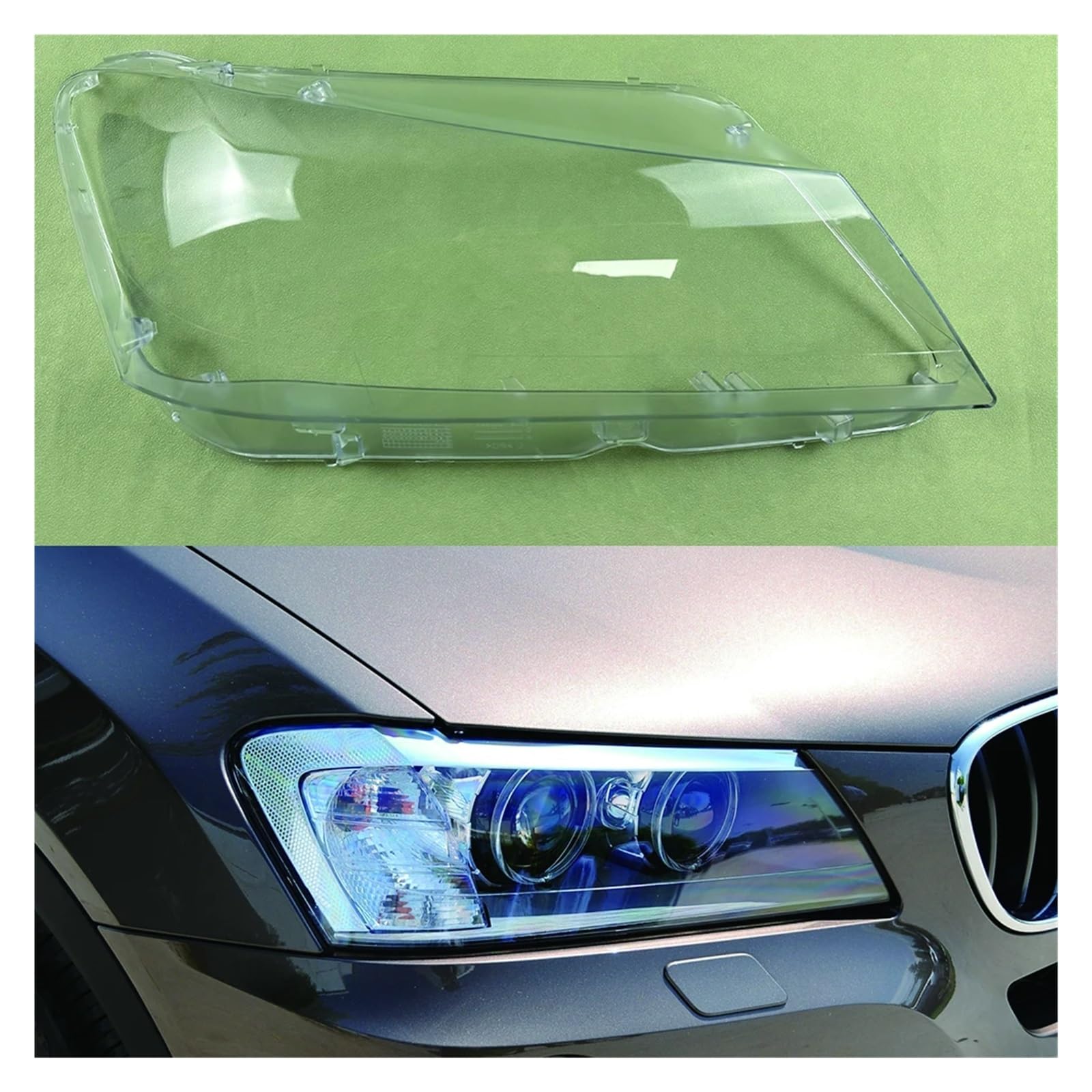 Kompatibel for BMW X3 X4 F25 F26 2011 2012 2013 Auto-Frontscheinwerferglas Scheinwerfer Transparenter Lampenschirm Lampenschale Scheinwerferabdeckung Objektiv(Right) von WONOWDQF