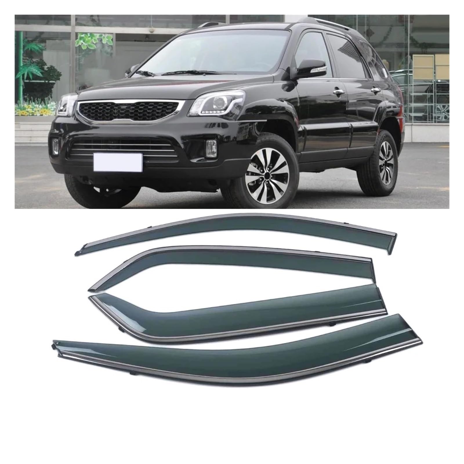 Kompatibel for Kia Sportage 2005–2023 NQ5 QL Autofenster Sonne Regen Schatten Visiere Schild Shelter Schutzfolie Aufkleber Außenzubehör(for Sportage 05-10) von WONOWDQF