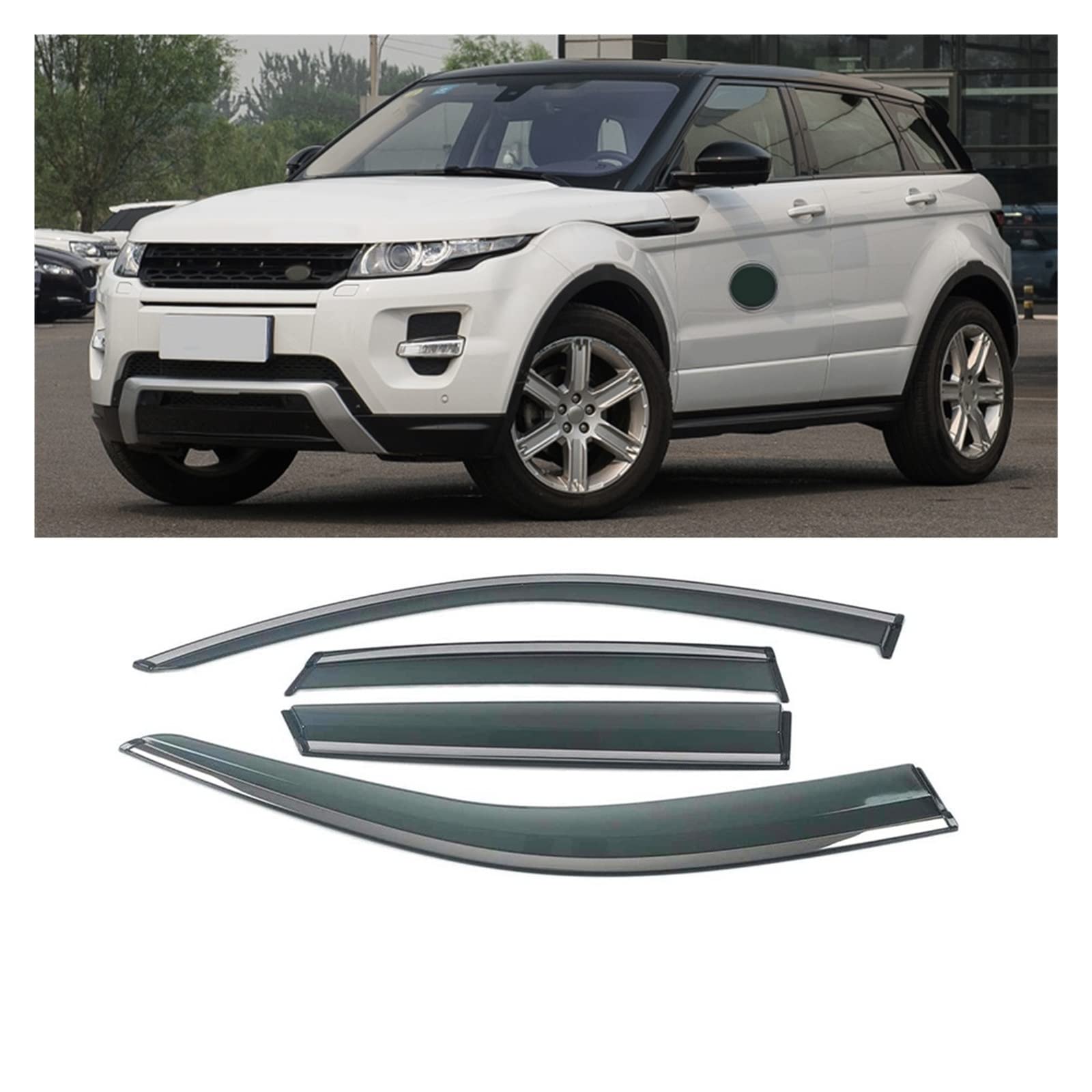 Kompatibel for Land Rover Range Rover Evoque 2012-2023 Autofenster Sonne Regen Schatten Visiere Schild Shelter Schutzabdeckung Zubehör(for Evoque 12-18) von WONOWDQF