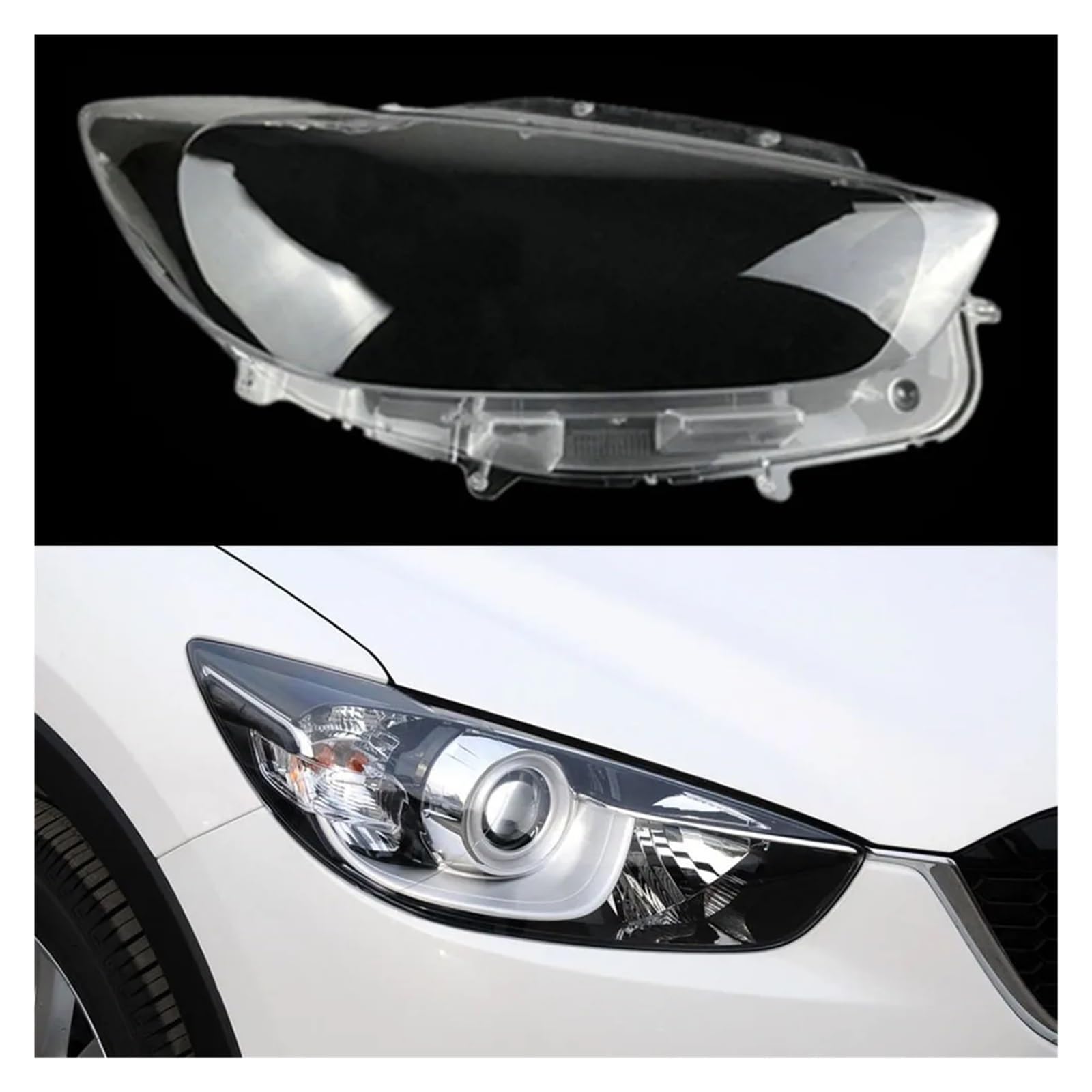 Kompatibel for Mazda CX-5 2013 2014 2015 2016 Auto Frontscheinwerferabdeckung Auto Scheinwerfer Lampenschirm Lampcover Kopf Lampenlicht Glaslinse Shell(Right) von WONOWDQF