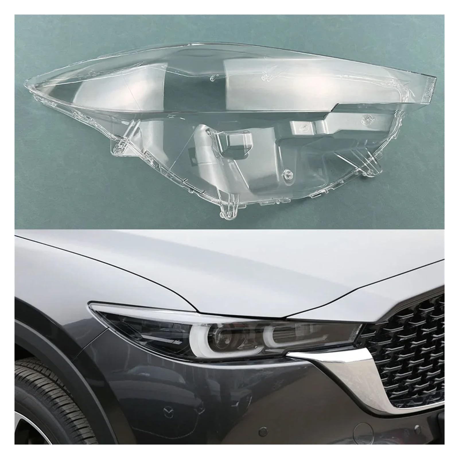 Kompatibel for Mazda CX-5 2022 2023 2024 Scheinwerfer Transparente Abdeckung Scheinwerfer Shell Objektiv Ersetzen Die Original Lampenschirm Plexiglas(Right) von WONOWDQF