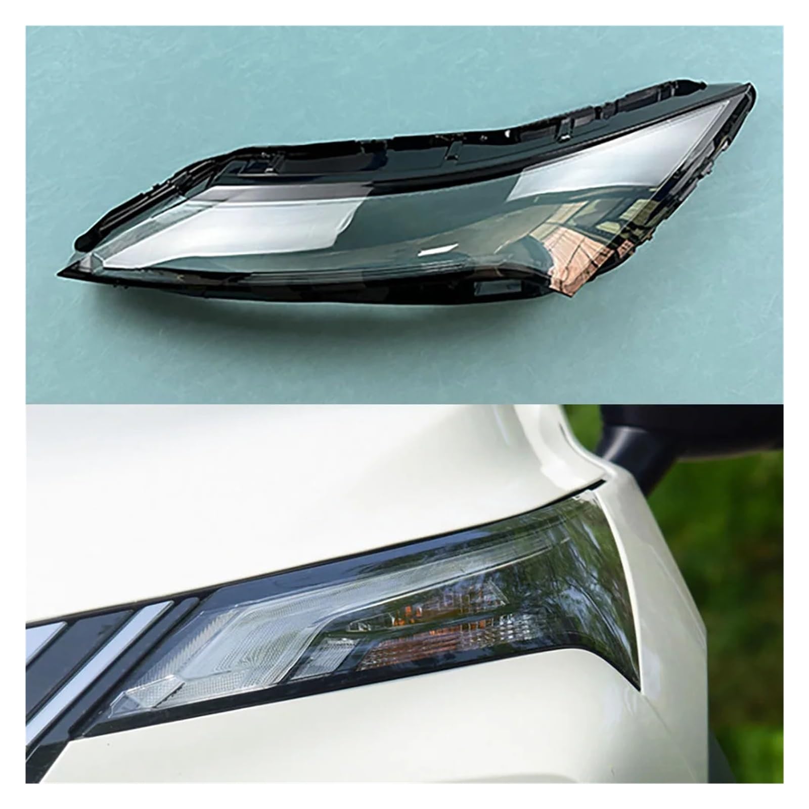 Kompatibel for Nissan X-Trail 2021 2022 2023 Front Scheinwerfer Abdeckung Transparent Lampenschirm Lampe Shell Masken Plexiglas(Left) von WONOWDQF