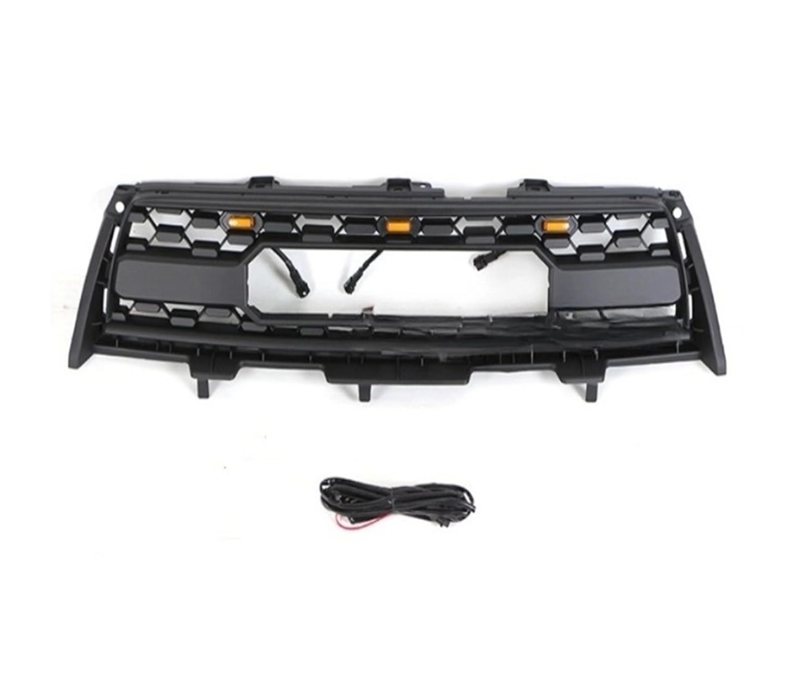 Kompatibel for Toyota RAV4 2009 2010 2011 2012 Kühlergrill Waben-Renngrill mit LED-Licht Kühlergrill-Dekorationszubehör(Black with Lights) von WONOWDQF