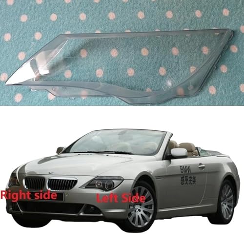 Kompatibel mit BMW 6 Series E63 E64 M6 630 645 650 2004 2005 2006 2007 Autoscheinwerferabdeckung, Scheinwerferschale, transparente Lampenschirmglaslinse(1PCS Left Side) von WONOWDQF