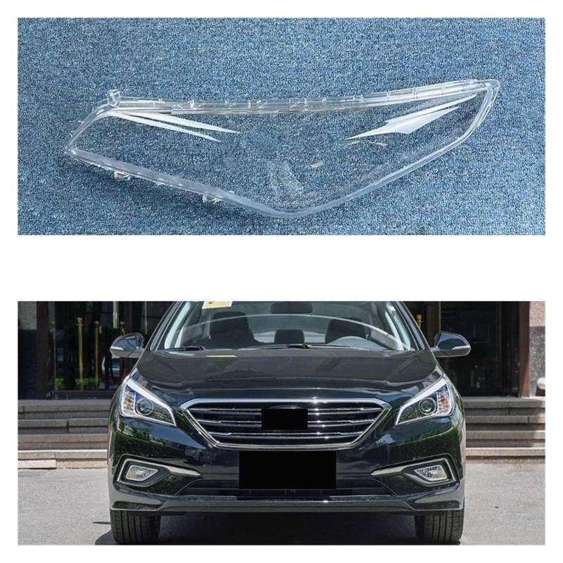 Kompatibel mit Hyundai Sonata 2015 2016 2017, Auto-Frontscheinwerfer-Objektivabdeckung, Auto-Shell, Scheinwerfer-Lampenschirm, Glas, Lampenabdeckung, Kopflampenkappen(Left and Right) von WONOWDQF