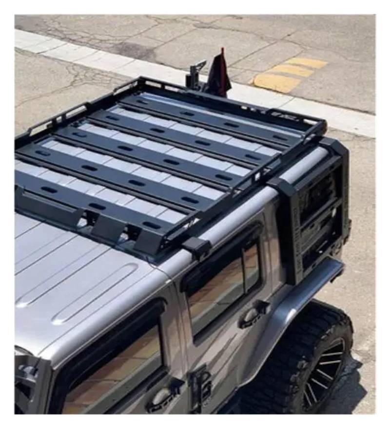 Kompatibel mit Jeep Wrangler JK JL 2007-2023 2/4-türiger Autodachträger aus legiertem Stahl mit Flachdach, Reiserahmenbox, Dachleiter(2018-2023 JL 2 Door) von WONOWDQF